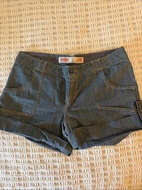 Mossimo Supply Co Lowest Rise Denim Shorts Juniors Size 13 Cuffed